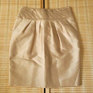 REISS CRISTY Champagne Cotton Silk Pencil Skirt